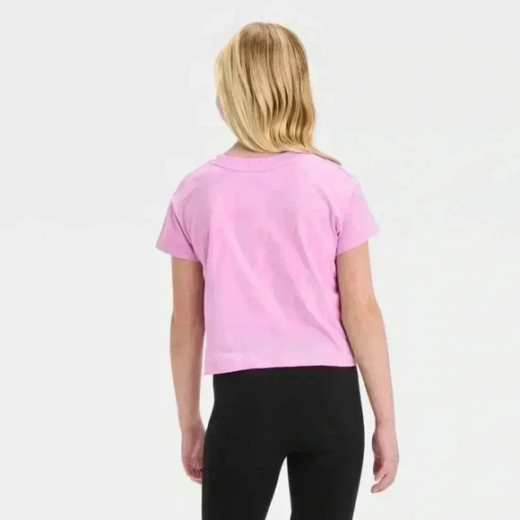 Girls' Short Sleeve Shell Applique Detail Boxy-Cat & Jack Lavender Large Mermaid - Picture 3 of 6